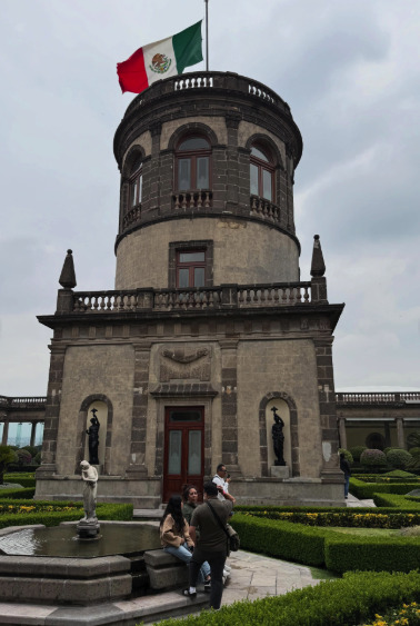 Chapultepec Castle exterior — hilltop view over Bosque de Chapultepec, Mexico City