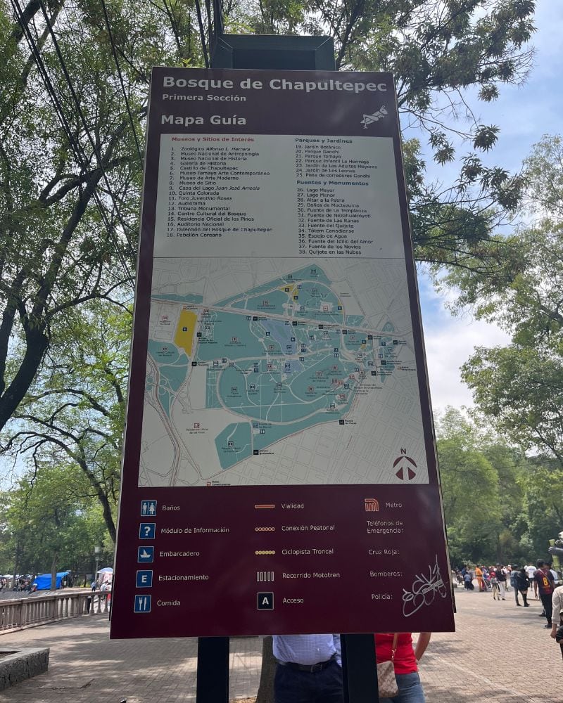 Map of Chapultepec Castle and Bosque de Chapultepec park