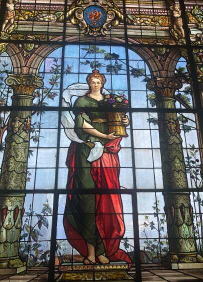 Galería de Emplomados — stained glass windows at Chapultepec Castle